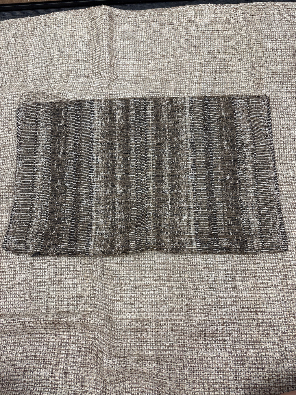 RH Restoration Hardware Ria Stripe Pillow Covers 
Set of 2 | 13" × 21" Lumbar | Burnt Caramel