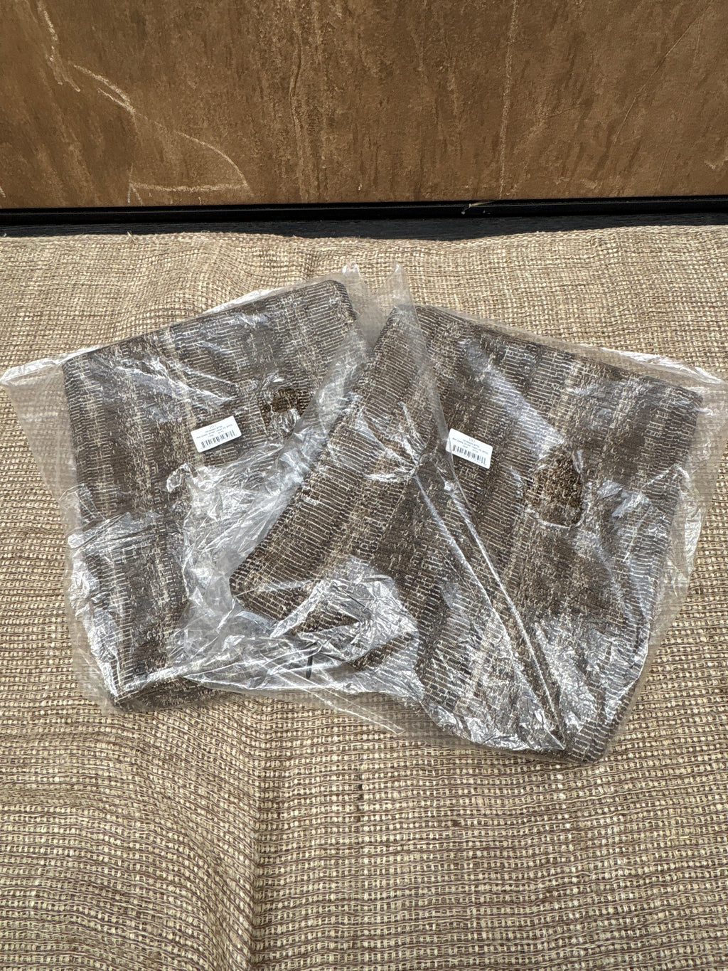 RH Restoration Hardware Ria Stripe Pillow Covers 
Set of 2 | 13" × 21" Lumbar | Burnt Caramel