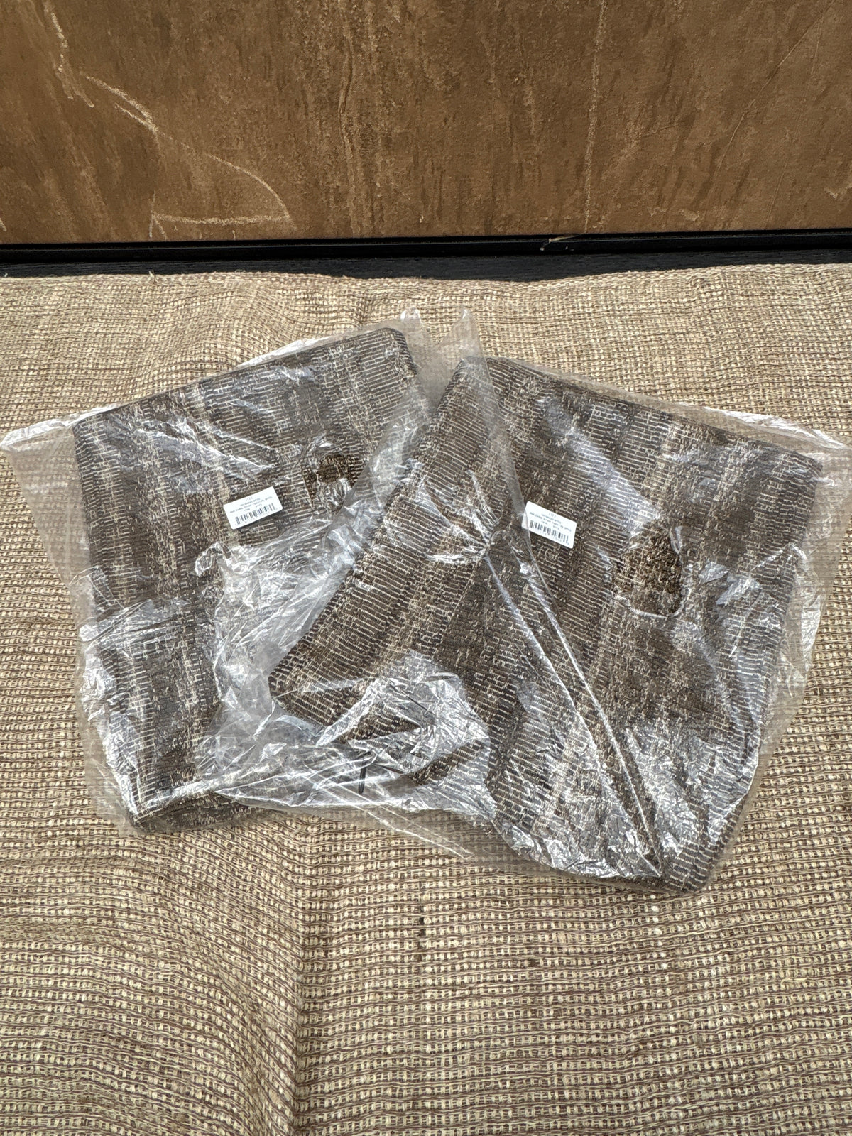 RH Restoration Hardware Ria Stripe Pillow Covers 
Set of 2 | 13" × 21" Lumbar | Burnt Caramel