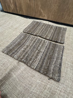 RH Restoration Hardware Ria Stripe Pillow Covers 
Set of 2 | 13" × 21" Lumbar | Burnt Caramel