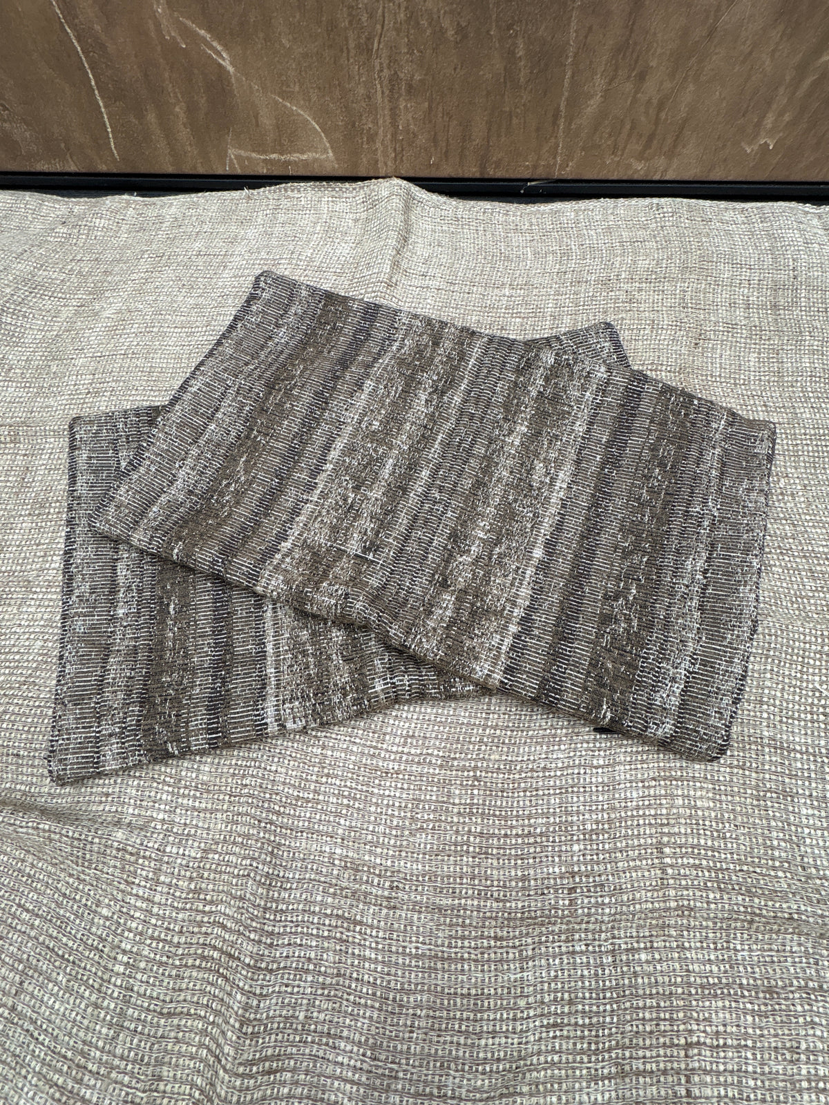RH Restoration Hardware Ria Stripe Pillow Covers 
Set of 2 | 13" × 21" Lumbar | Burnt Caramel