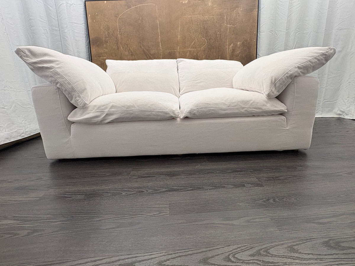 RH Cloud 7' Luxe Sofa — 2-Cushion | Perennials Performance Textured Linen Weave | White8850
