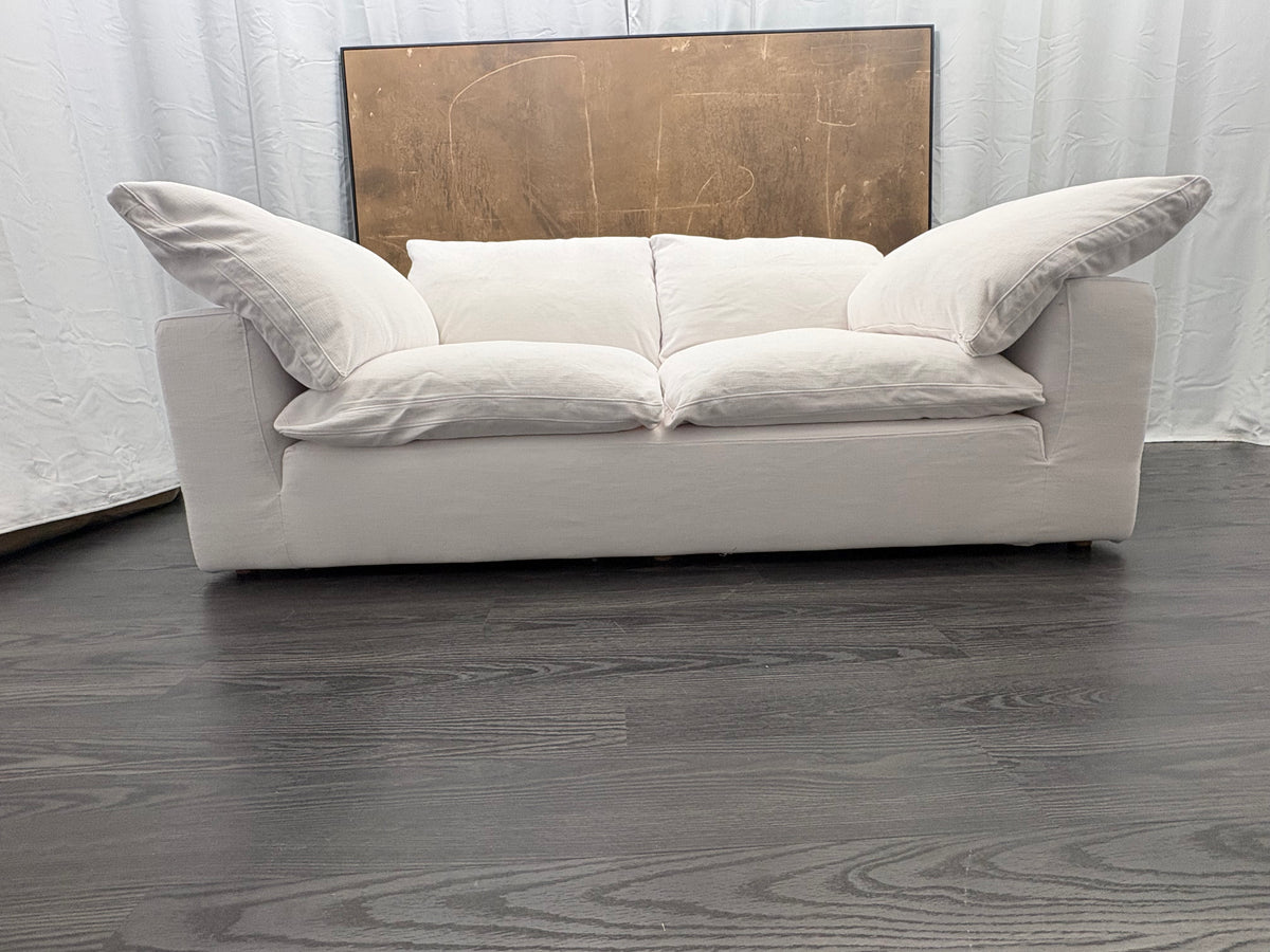 RH Cloud 7' Luxe Sofa — 2-Cushion | Perennials Performance Textured Linen Weave | White8850