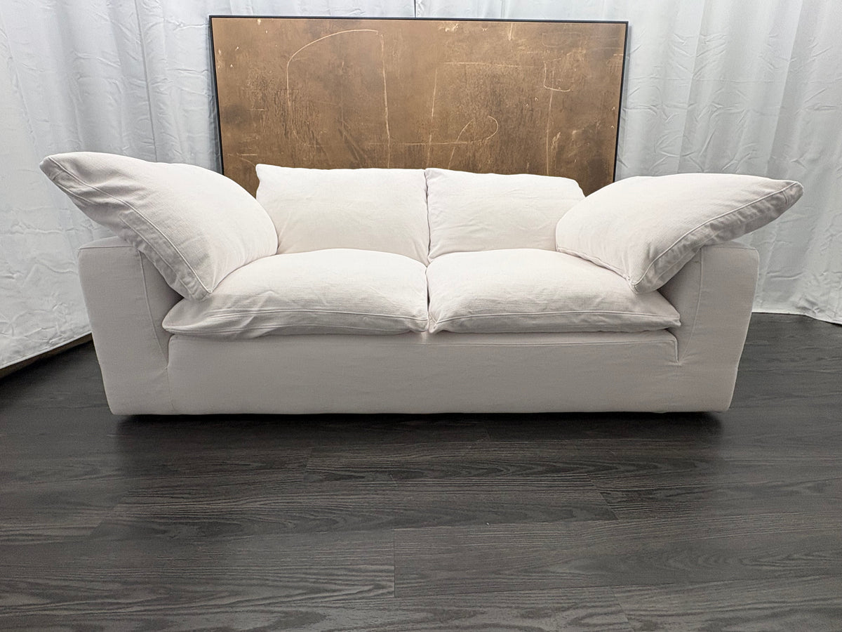 RH Cloud 7' Luxe Sofa — 2-Cushion | Perennials Performance Textured Linen Weave | White8850