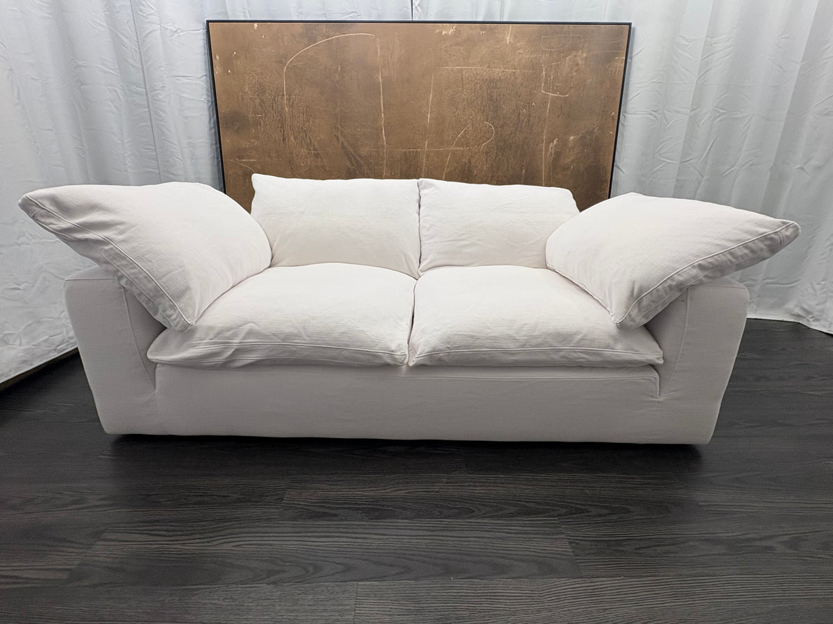 RH Cloud 7' Luxe Sofa — 2-Cushion | Perennials Performance Textured Linen Weave | White8850