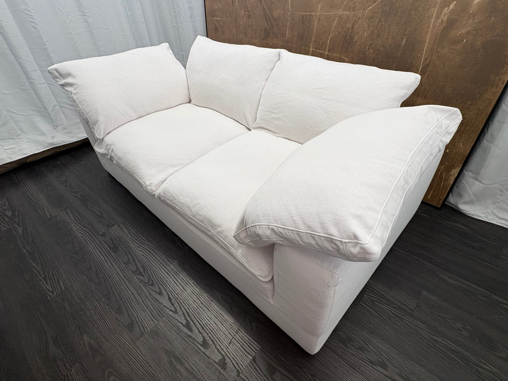 RH Cloud 7' Luxe Sofa — 2-Cushion | Perennials Performance Textured Linen Weave | White8850