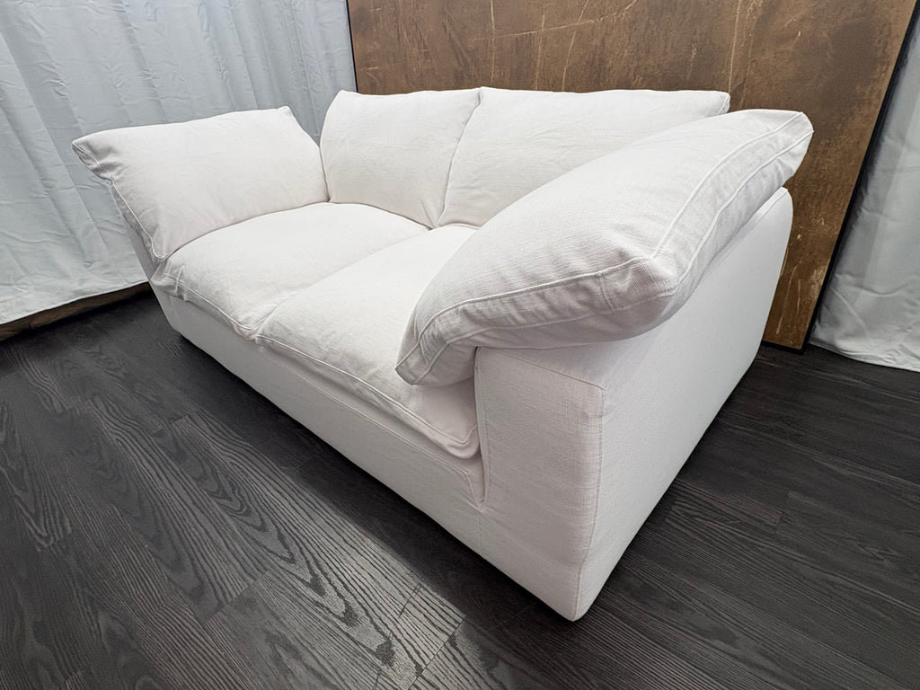 RH Cloud 7' Luxe Sofa — 2-Cushion | Perennials Performance Textured Linen Weave | White8850