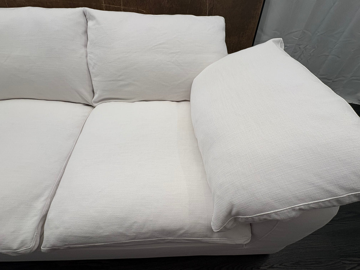 RH Cloud 7' Luxe Sofa — 2-Cushion | Perennials Performance Textured Linen Weave | White8850