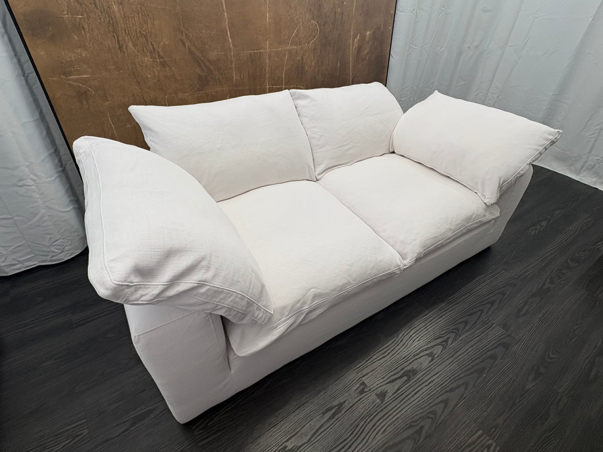 RH Cloud 7' Luxe Sofa — 2-Cushion | Perennials Performance Textured Linen Weave | White8850