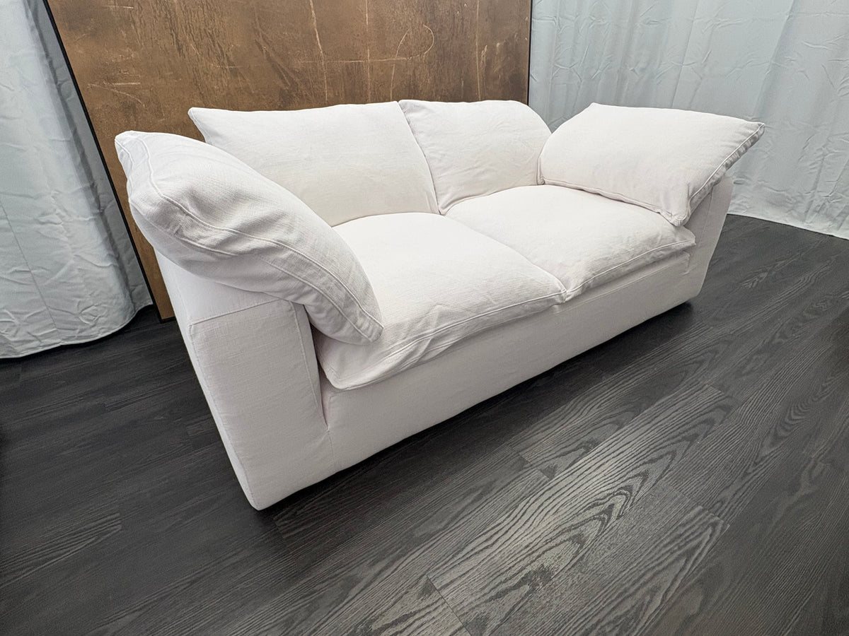 RH Cloud 7' Luxe Sofa — 2-Cushion | Perennials Performance Textured Linen Weave | White8850
