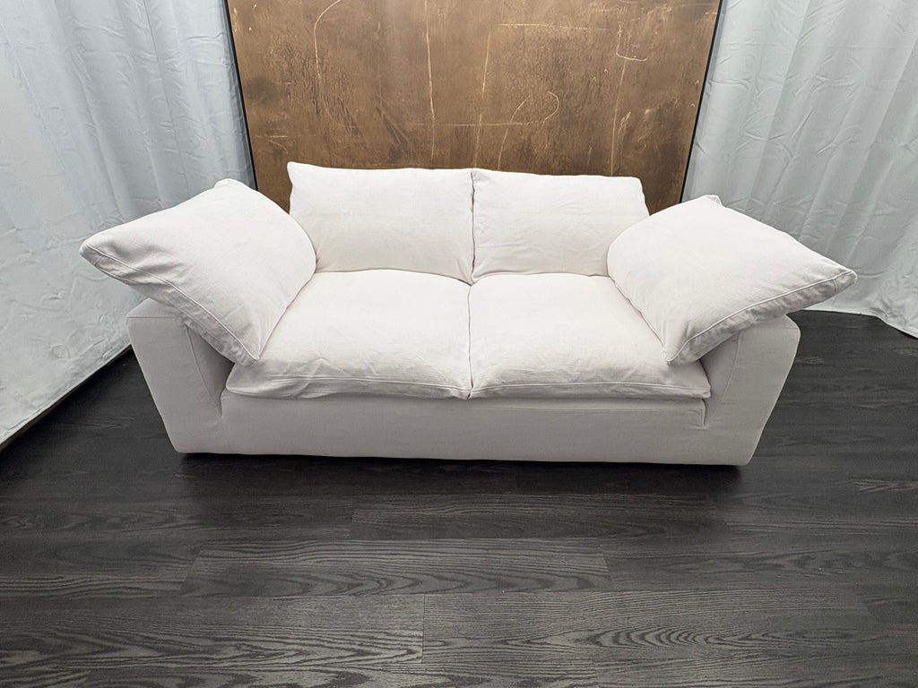 RH Cloud 7' Luxe Sofa — 2-Cushion | Perennials Performance Textured Linen Weave | White8850