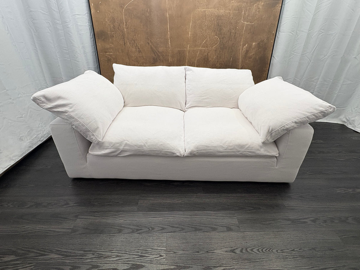 RH Cloud 7' Luxe Sofa — 2-Cushion | Perennials Performance Textured Linen Weave | White8850