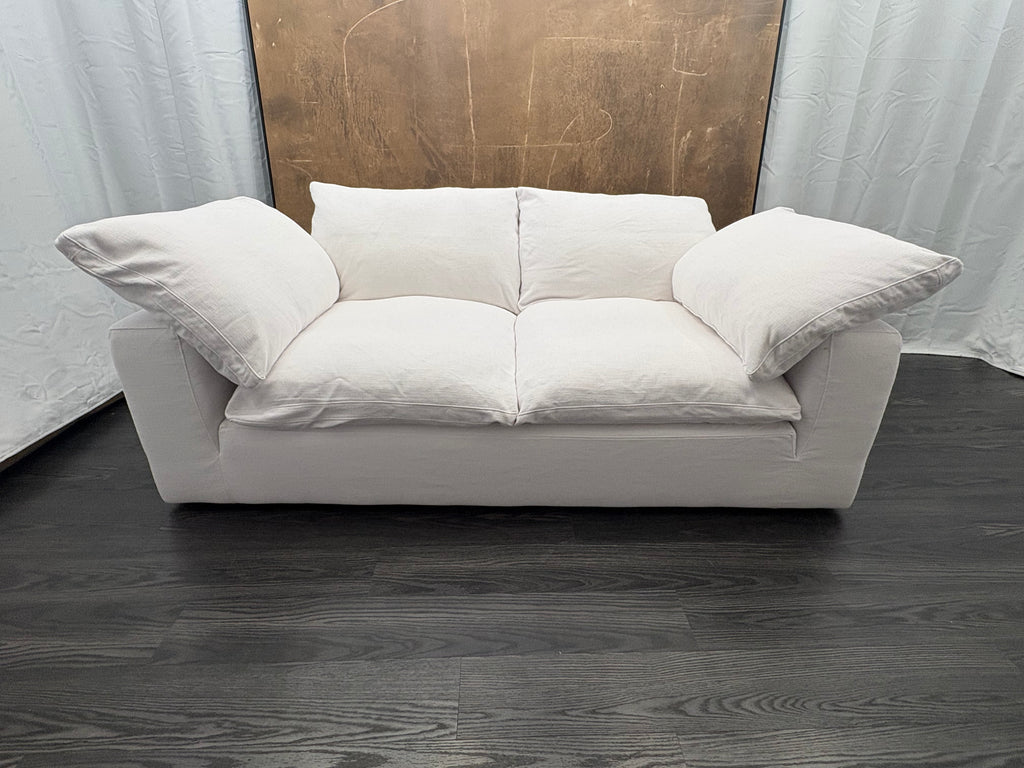 RH Cloud 7' Luxe Sofa — 2-Cushion | Perennials Performance Textured Linen Weave | White8850