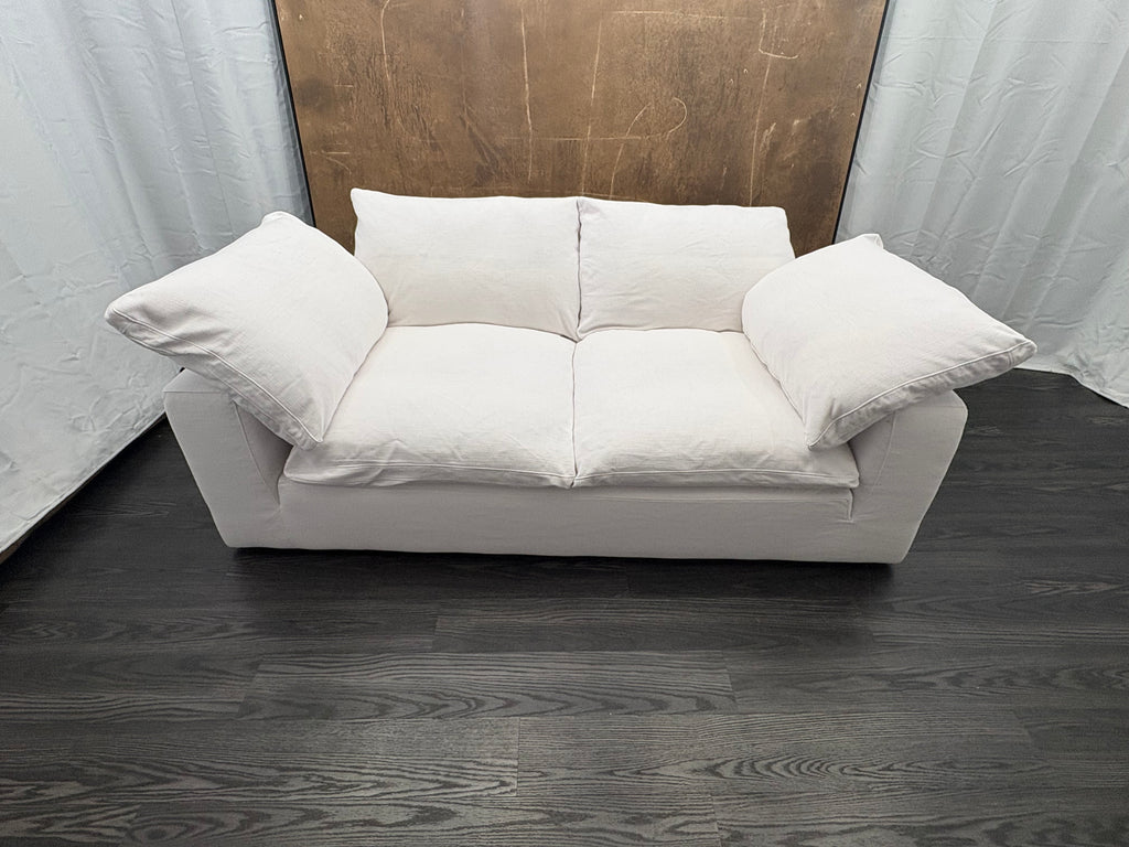 RH Cloud 7' Luxe Sofa — 2-Cushion | Perennials Performance Textured Linen Weave | White8850