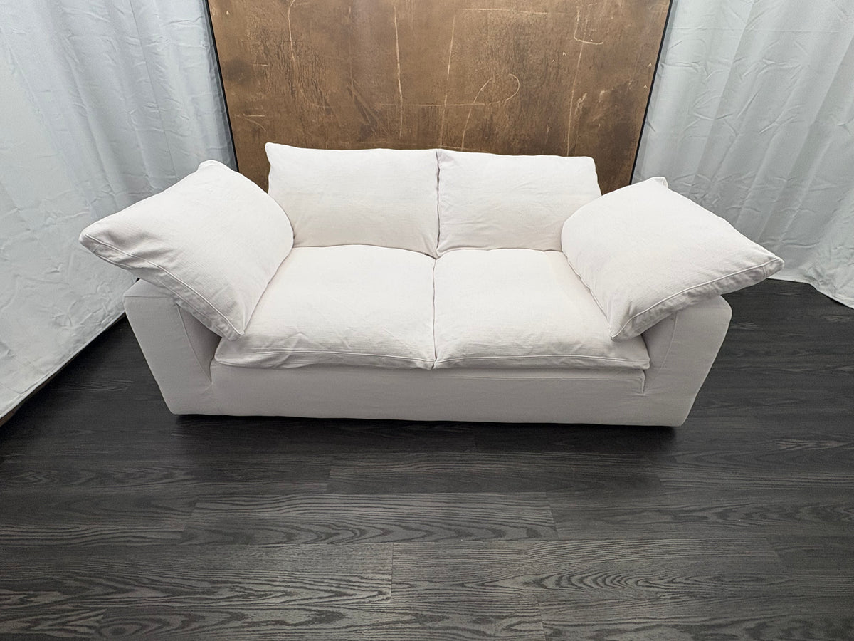 RH Cloud 7' Luxe Sofa — 2-Cushion | Perennials Performance Textured Linen Weave | White8850