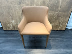 RH Nicola Slope Leather Dining Armchair — Vegan Leather | Cocoa