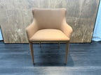 RH Nicola Slope Leather Dining Armchair — Vegan Leather | Cocoa