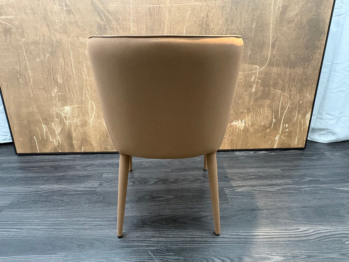 RH Nicola Slope Leather Dining Armchair — Vegan Leather | Cocoa