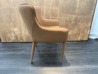 RH Nicola Slope Leather Dining Armchair — Vegan Leather | Cocoa