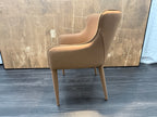RH Nicola Slope Leather Dining Armchair — Vegan Leather | Cocoa
