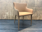 RH Nicola Slope Leather Dining Armchair — Vegan Leather | Cocoa
