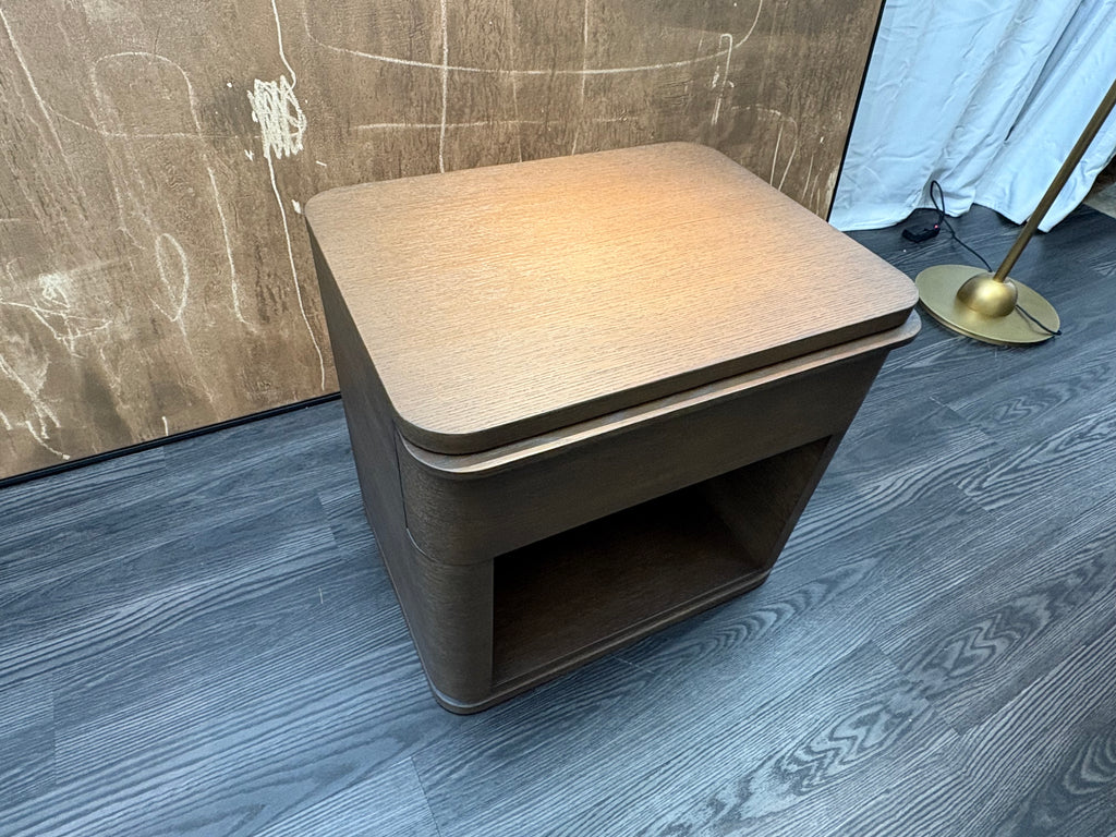 RH Ligné Open Nightstand 26" – Brown Brushed Oak
