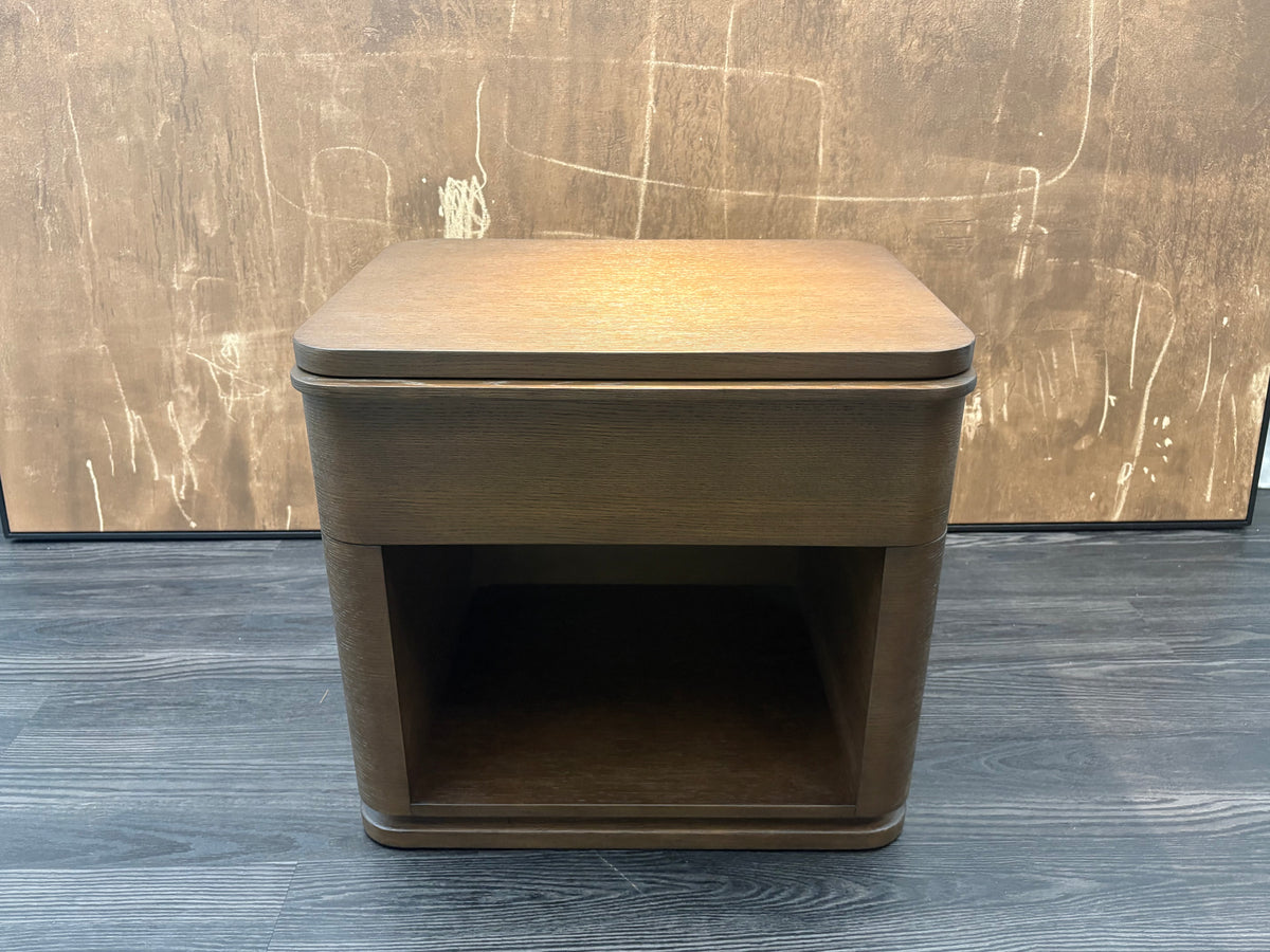 RH Ligné Open Nightstand 26" – Brown Brushed Oak
