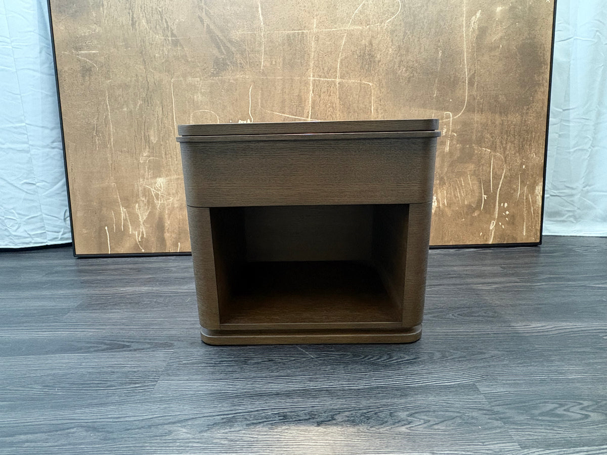 RH Ligné Open Nightstand 26" – Brown Brushed Oak