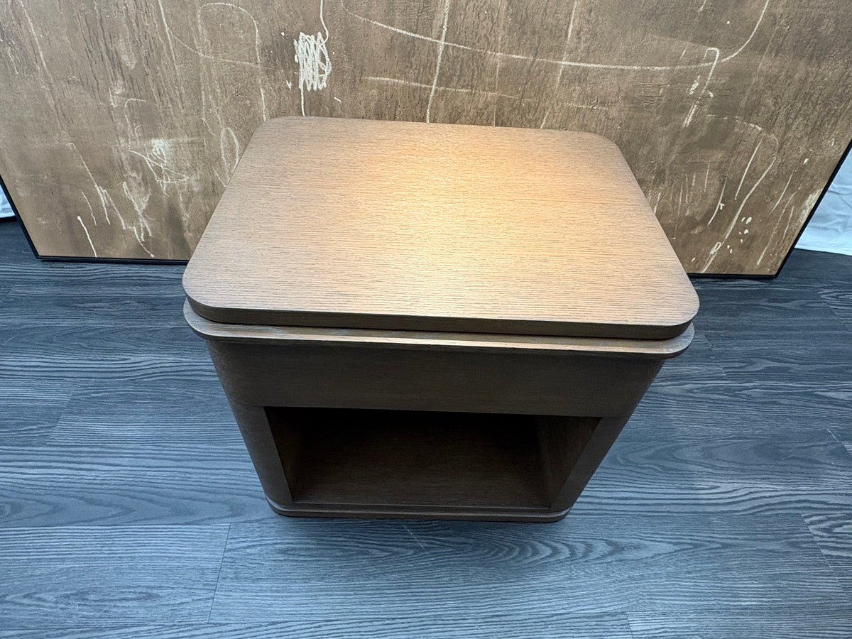 RH Ligné Open Nightstand 26" – Brown Brushed Oak