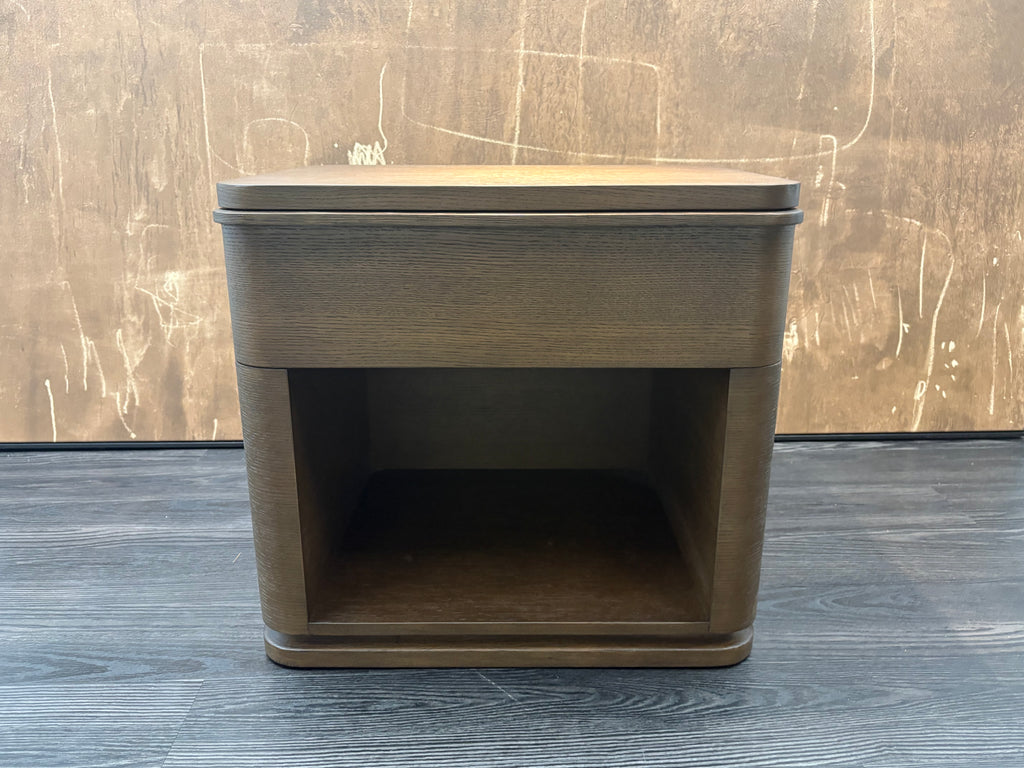 RH Ligné Open Nightstand 26" – Brown Brushed Oak