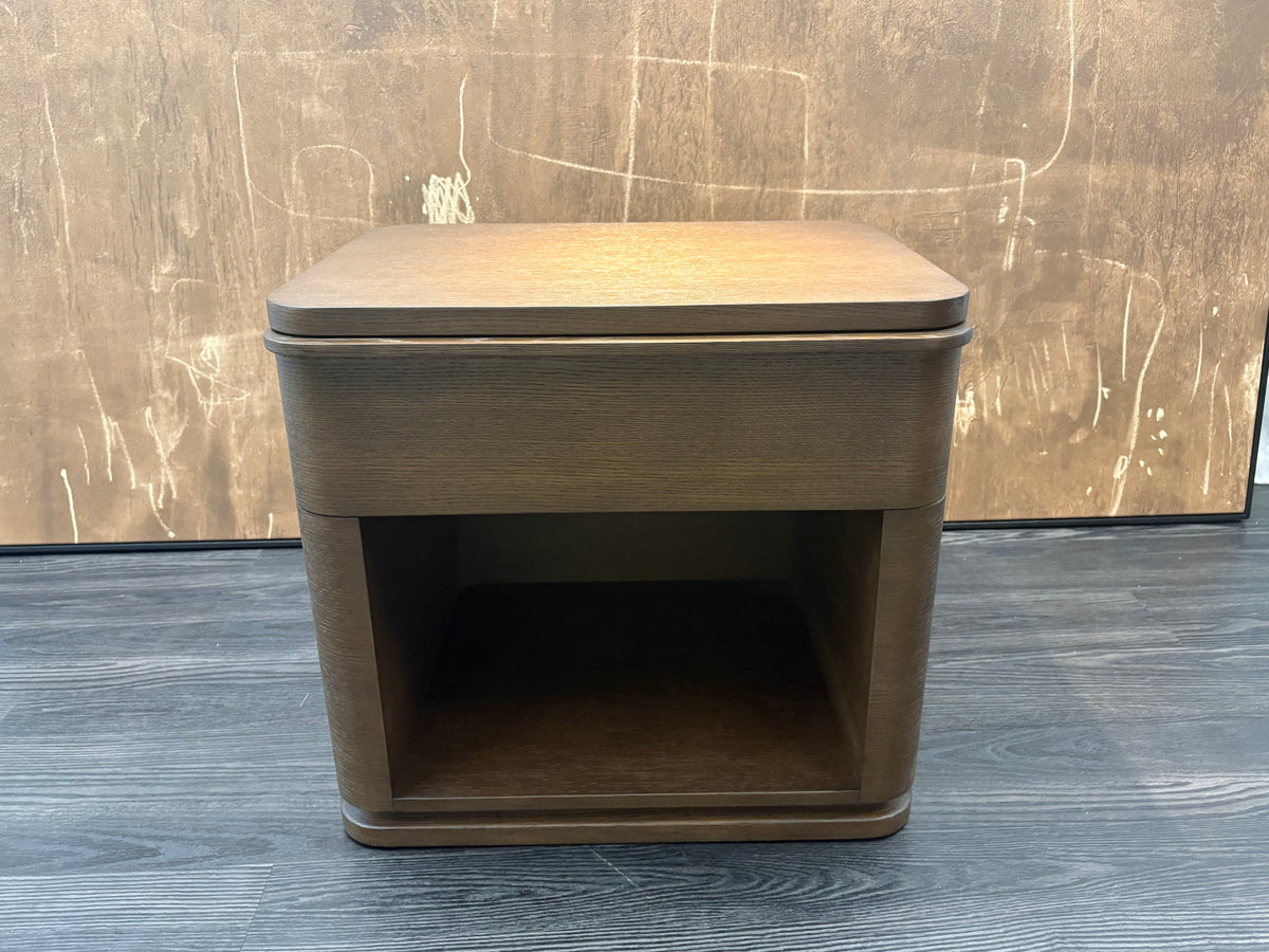 RH Ligné Open Nightstand 26" – Brown Brushed Oak
