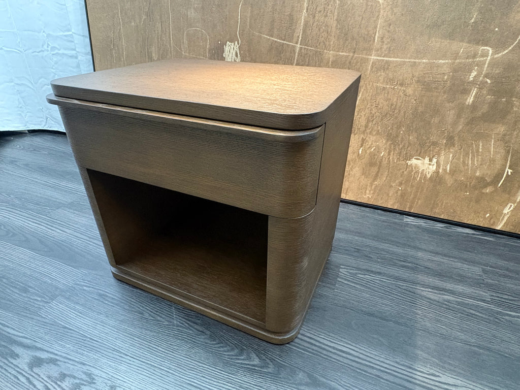 RH Ligné Open Nightstand 26" – Brown Brushed Oak