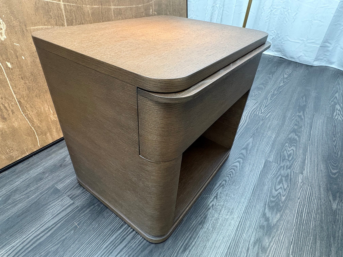 RH Ligné Open Nightstand 26" – Brown Brushed Oak