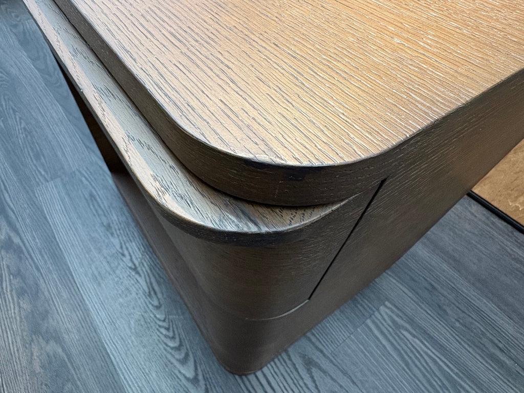 RH Ligné Open Nightstand 26" – Brown Brushed Oak