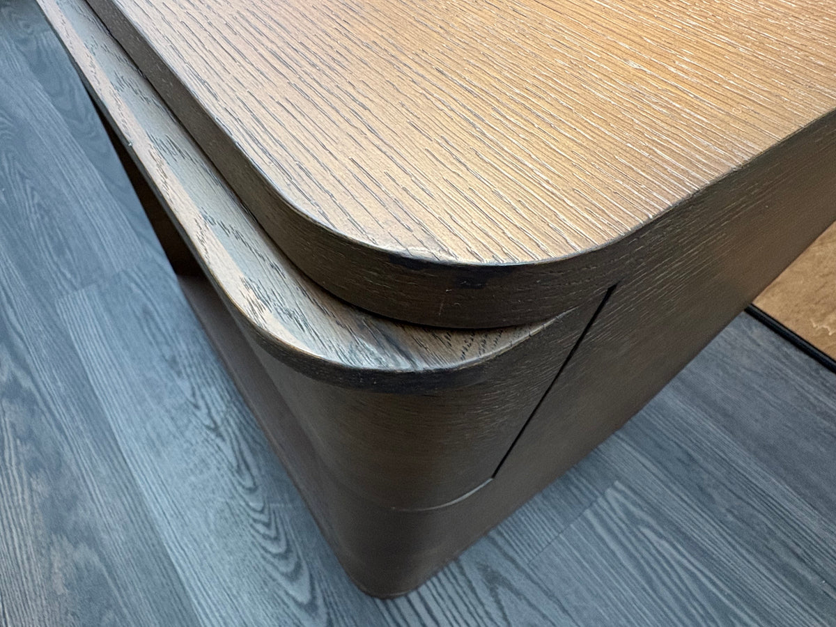 RH Ligné Open Nightstand 26" – Brown Brushed Oak