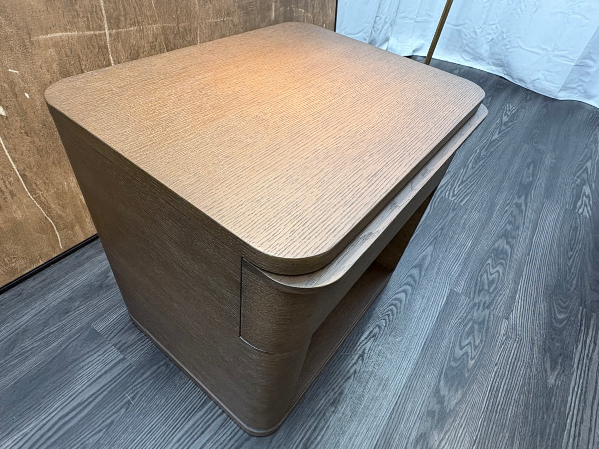 RH Ligné Open Nightstand 26" – Brown Brushed Oak