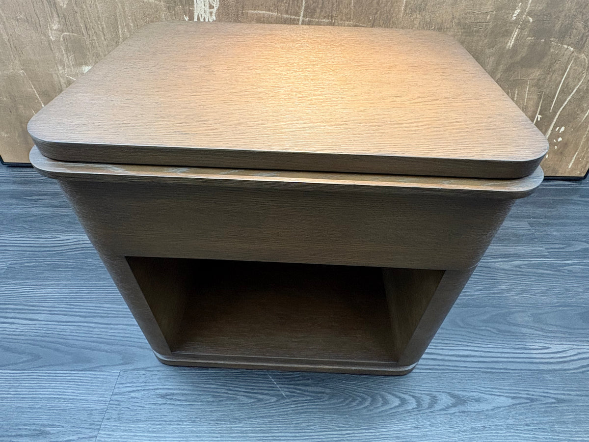 RH Ligné Open Nightstand 26" – Brown Brushed Oak