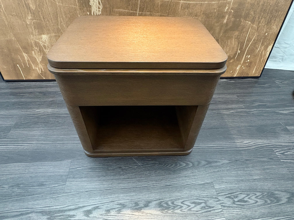 RH Ligné Open Nightstand 26" – Brown Brushed Oak