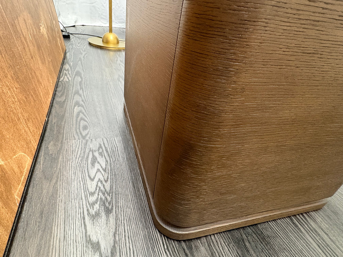 RH Ligné Open Nightstand 26" – Brown Brushed Oak