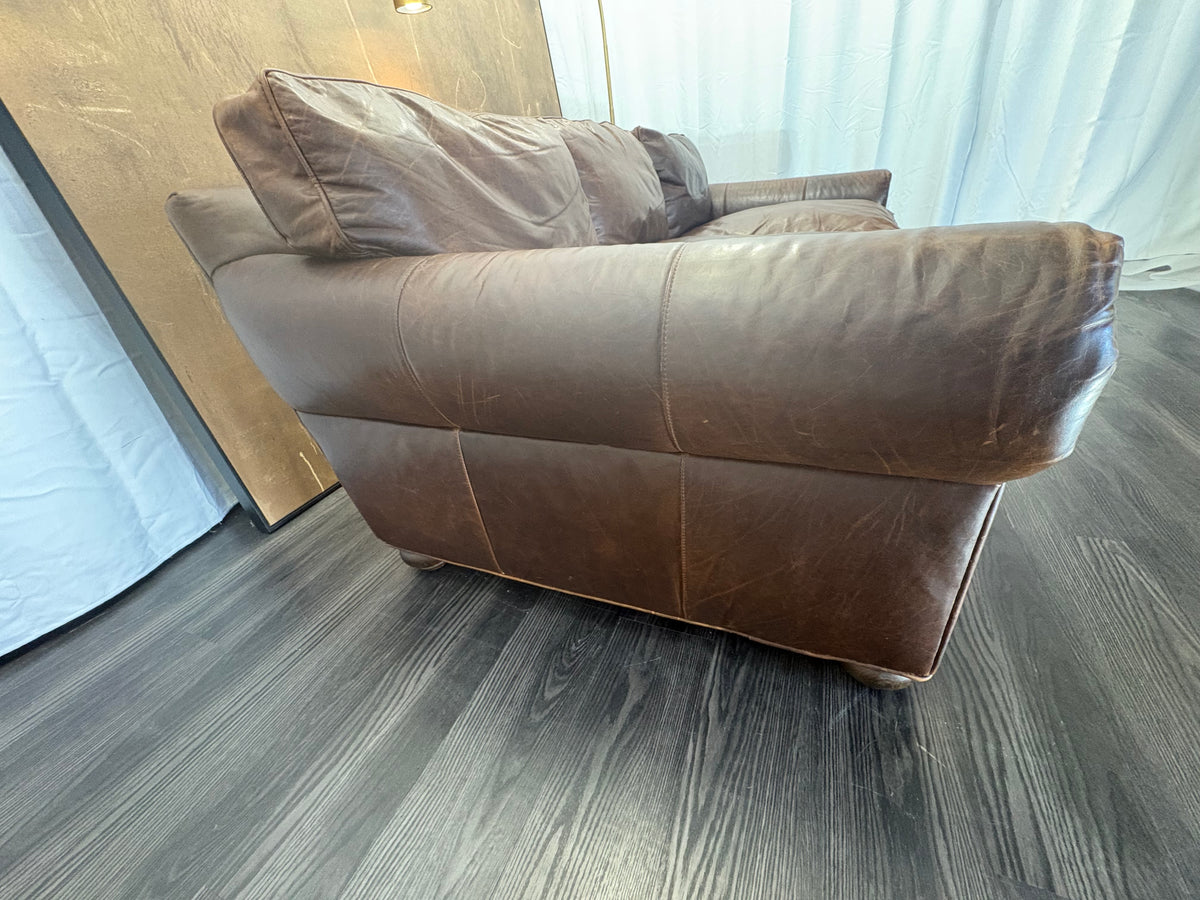 RH Original Lancaster Leather 3-Cushion Sofa – 8' | Luxe Depth | Italian Brompton | CocoaT