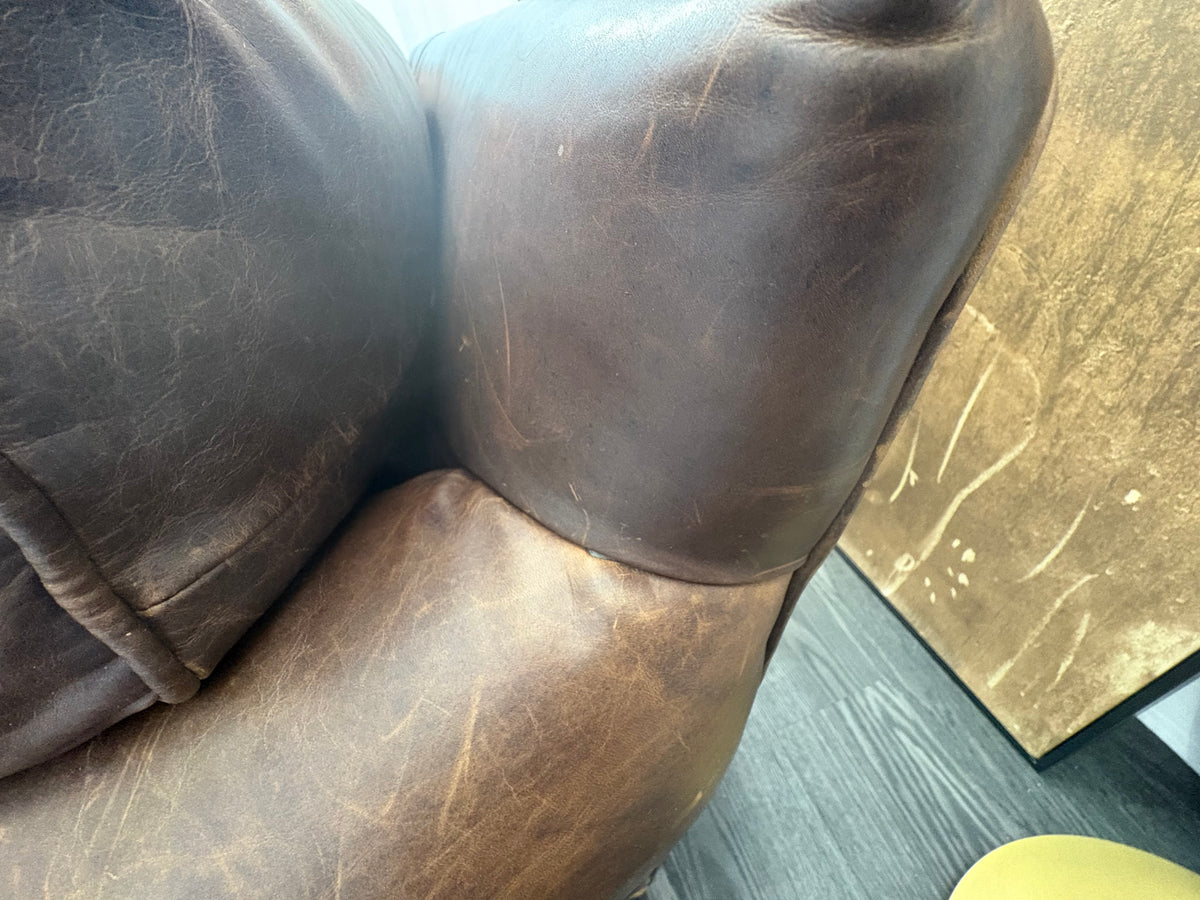 RH Original Lancaster Leather 3-Cushion Sofa – 8' | Luxe Depth | Italian Brompton | CocoaT