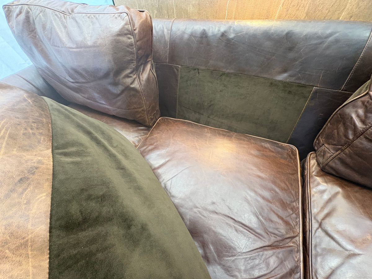 RH Original Lancaster Leather 3-Cushion Sofa – 8' | Luxe Depth | Italian Brompton | CocoaT