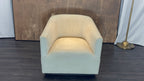 RH 1950s Italian Shelter Arm Leather Chair | Classic Depth | Italian Veneto | Ivory