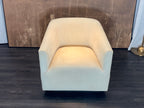 RH 1950s Italian Shelter Arm Leather Chair | Classic Depth | Italian Veneto | Ivory