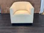 RH 1950s Italian Shelter Arm Leather Chair | Classic Depth | Italian Veneto | Ivory