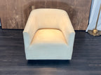 RH 1950s Italian Shelter Arm Leather Chair | Classic Depth | Italian Veneto | Ivory