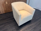 RH 1950s Italian Shelter Arm Leather Chair | Classic Depth | Italian Veneto | Ivory