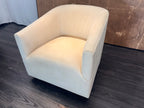 RH 1950s Italian Shelter Arm Leather Chair | Classic Depth | Italian Veneto | Ivory