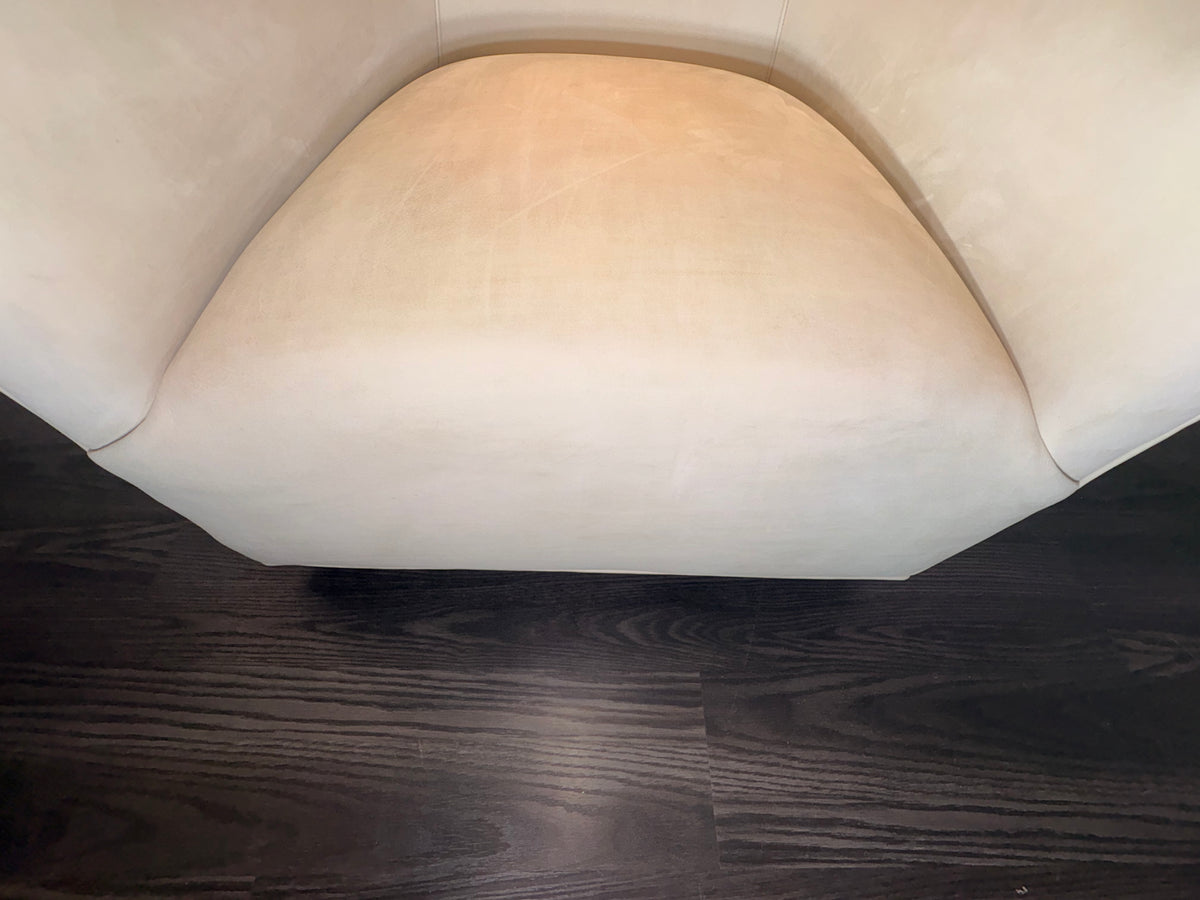 RH 1950s Italian Shelter Arm Leather Chair | Classic Depth | Italian Veneto | Ivory
