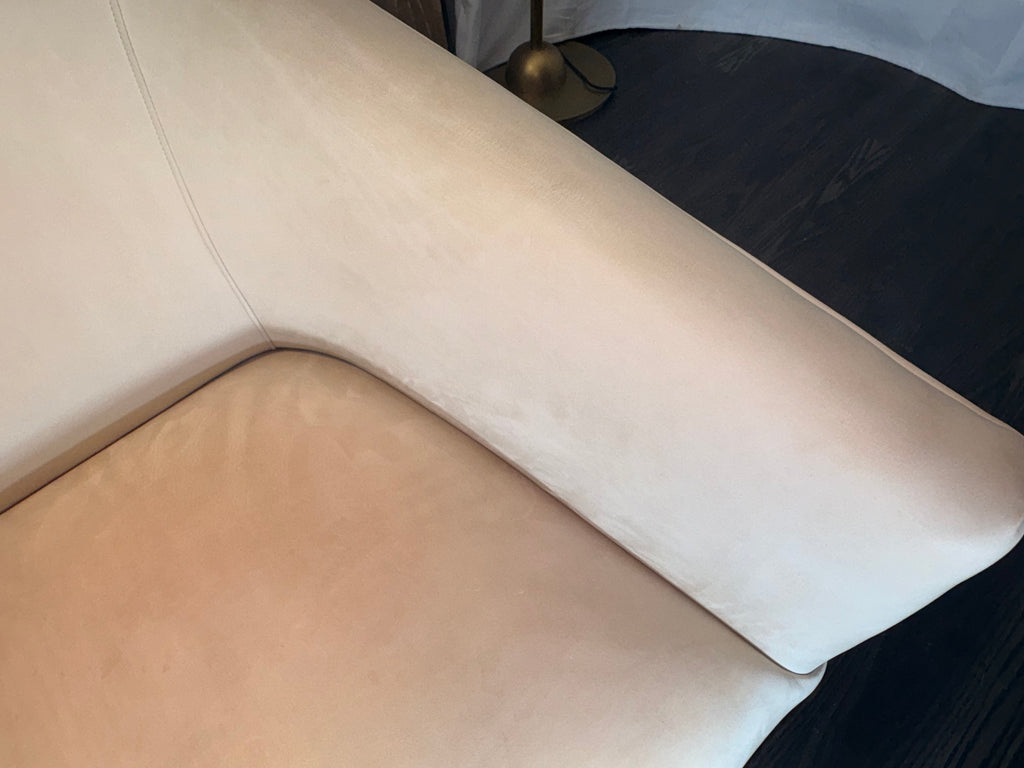 RH 1950s Italian Shelter Arm Leather Chair | Classic Depth | Italian Veneto | Ivory